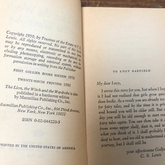 VTG Lot CS Lewis Chronicles of Narnia - Books 1, 3, 6, 7 Vintage 50's Paperback - Picture 5 of 16